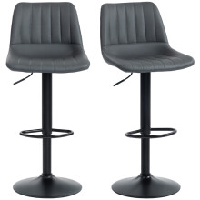 Ensemble de 2 tabourets de bar rétro avec repose-pieds et hauteur réglable