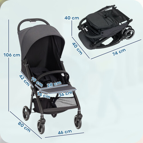 Carrito para Bebé Gris 80 x 46 x 106 cm 2