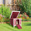 PawHut Conejera de Madera Rojo 51 x 42 x 43 cm 5
