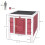 PawHut Conejera de Madera Rojo 51 x 42 x 43 cm 6