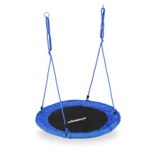 Balançoire ninho de pássaro redonda ajustável para jardim 90 cm assento confortável estilo moderno em tecido