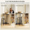 Ensemble de bar 3 pièces avec table de rangement et 2 chaises avec repose-pieds 8