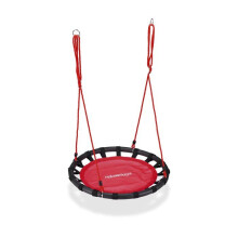 Balançoire ninho de pássaro redonda ajustável para jardim interior 80 x 80 cm assento confortável em metal
