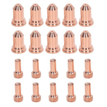 20Pcs Plasma Cutting Torch Nozzles Electrodes Copper 1mm Nozzle Diameter for PTM 80 High Temperature Resist Nozzles