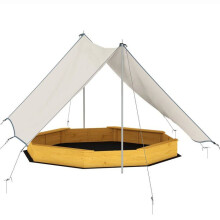 Buitenspeelzandbak 214,5 x 214,5 x 22,5 cm met beschermend afdak, capaciteit 500 l