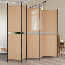 vidaXL 6-Panel Room Divider Beige 300 x 200 cm Fabric