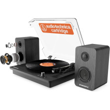 Oakcastle TT200 Vinyl Record Player with Speakers, Bluetooth Turntable, Vinyl Player with Speakers, Multi-Playback Options | AUX & Headphone Jack