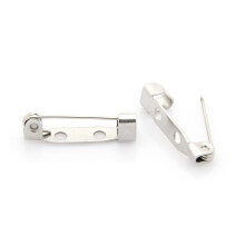 50pc Barra Cúil Bioráin Bróiste Cruach Dhosmálta 304, Dath Cruach Dhosmálta 19x5x5mm Poll: 2mm