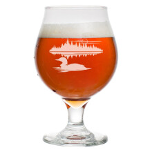 Verre à bière belge de 47 cl (16 oz) en forme de tulipe, verre à pied Lake Loon