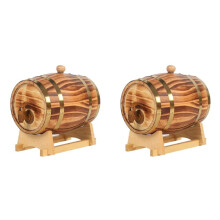 2X Oak , 1.5 L / 3 L Oak Storage Built-in Foil Liner to Store Your Own Whiskey, Beer, Wine,Bourbon,Brandy,C