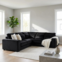 (4 Seater Corner Right Hand, Black Velvet) LUXURY SLOANE CORNER SOFA 5 SEATER CORNER VELVET COUCH SETTEE CHAISE LONGUE SOFA