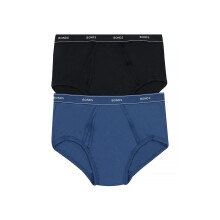 (Black/Navy, 16 / M) Bonds 2 Pack Comfort Briefs Soft Cotton Classic Fit Mens Underwear Undies MVMF2A