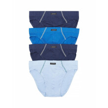 (Blue, L) Jockey 4 Pack Cotton Briefs Tunnel Waist Double Layer Mens Underwear Undies Bulk M09014
