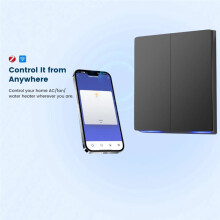 Tuya WiFi   Wall Push Button  for AC Fan Curtain Motor Blinds Works 2 Gang Neutral Wire Required Gray