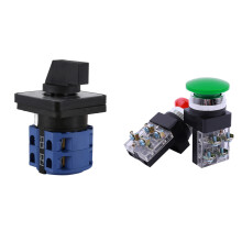 1 Pcs AC660V 25A 2-Pole 3-Position Momentary & 1 Pcs AC 250V 6A DPST Momentary Mushroom Push Button