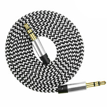 1.5m Long Braided AUX IN Auxiliary Cable 3.5mm Stereo Audio Extension Cord Car Male to Male Input Output