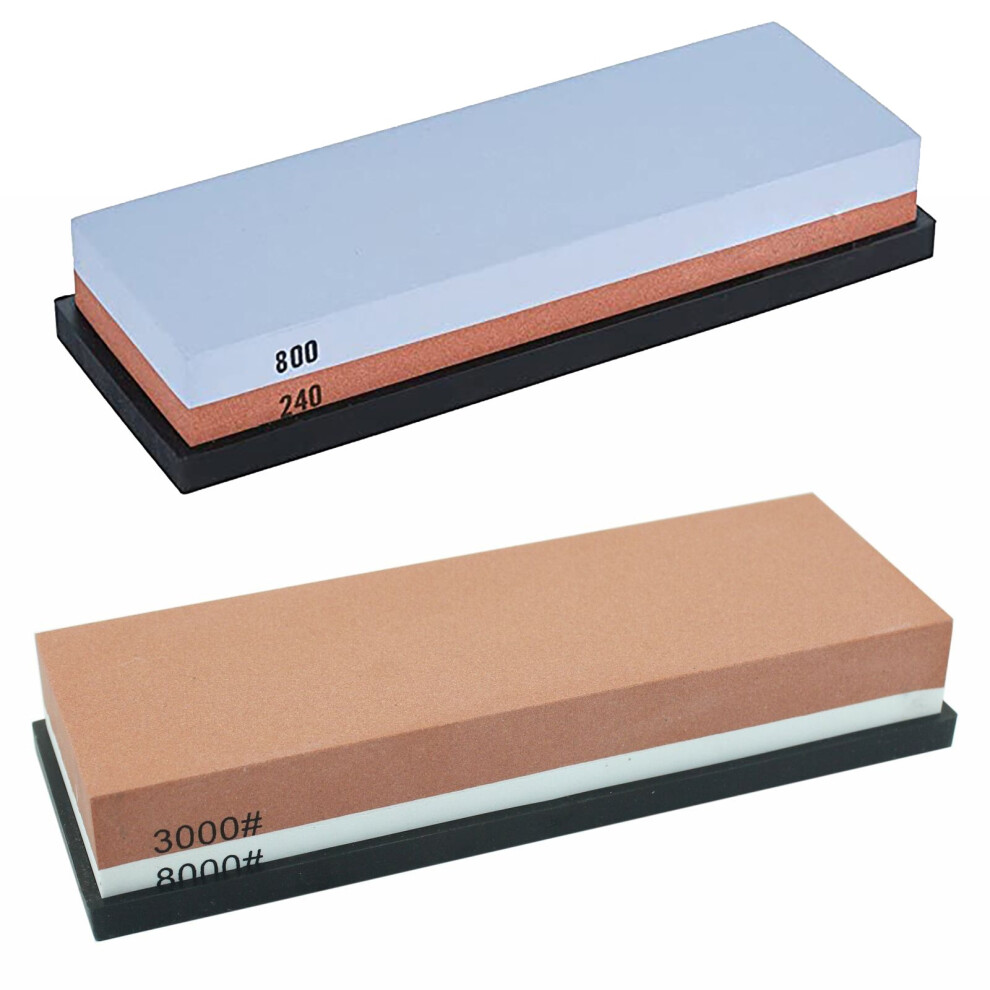 Photos - Other Hand Tools 240/800+3000/8000 Dual Whetstone Set Knife Sharpening Water Stone Wet Sharpener with Non-Slip Stand Holder