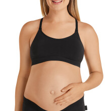 (L) Bonds Maternity Nursing Breastfeeding Pregnancy Bumps Seamfree Crop Bra Black YYCEY