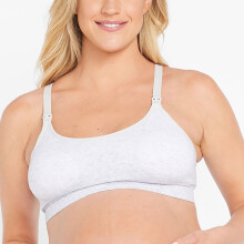 (M) Bonds Maternity Nursing Breastfeeding Pregnancy Bumps Seamfree Crop Bra Light Heather Marle Grey YYCEY