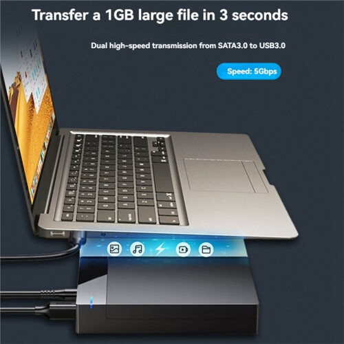 Caixa para HDD de 3,5 Polegadas, USB 3.0 para , Leitor de Disco Rígido Externo de Alta Velocidade para PC e Laptop, Plugue Do Reino Unido 2