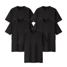 (L - 18) Bonds 5 Packs Crew Neck Raglan Blank Plain Basic Mens Black T‑shirt Tee Top M9372W Bulk