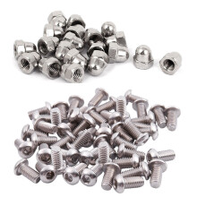 20Pcs M6 Thread Dia Dome Cap Acorn Hex Nuts with 50Pcs M6X12mm Stainless Steel Hex Socket Button Screws