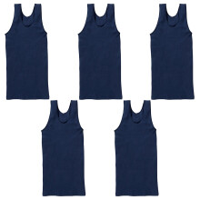 (20- XL - 105CM) Bonds 5 Packs Navy Mens Chesty Cotton Plain Singlet Vest Tank Top Undergarment M7NLO