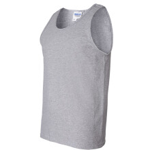 (Sport Grey, L) Blank Plain Basic Tank Top Singlet T Shirt Small Big Men's Cotton Premium Quality