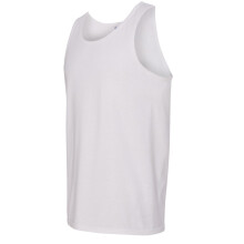 (White, M) Blank Plain Basic Tank Top Singlet T Shirt Small Big Men's Cotton Premium Quality