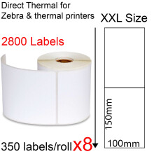 (8) Direct thermal labels roll 100x150mm 350/roll shipping white tags stickers for Zebra printer Fastway EParcel Startrack
