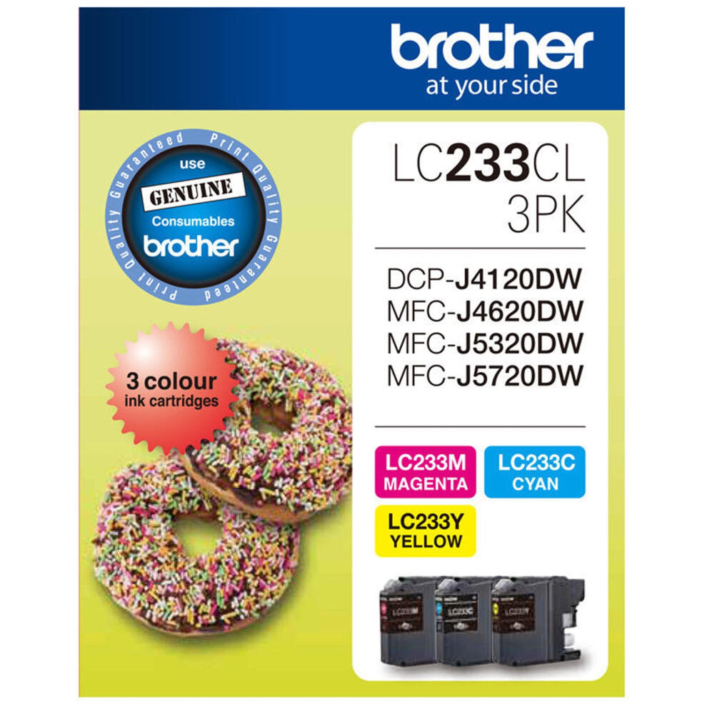 Photos - Printer Part Brother GENUINE Original  3 Colours Value Pack Ink Cartridge Toner LC233CL3PK 
