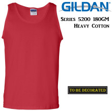 (XL) Gildan Red Tank Top Singlet Shirt S - 3XL Small Big Men's Heavy Cotton