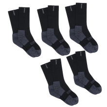 (6-10) Bonds Explorer 5 Pairs Socks Original Men Tough Thick Work Crew Above Ankle Cotton Black BLK SYNH3N Bulk