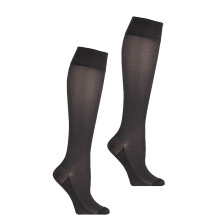 (Black) Sheer Relief Women Knee High Trouser Sock Stockings For Active Legs H33087 60 Denier