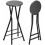 Ensemble de 2 tabourets de bar pliants, structure en acier, double repose-pieds, noir 1