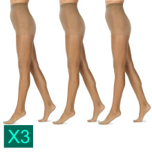 (Tall) Voodoo 3 Pairs Pack Shine Comfort 15 Denier Women Stockings Brief Pantyhose Tights Jabou H30475