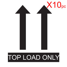 (10) TOP LOAD ONLY ARROW Large shipping label adhesive warning mailing sticky sticker 61x49mm
