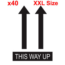 (40) XXL THIS WAY UP ARROW shipping label adhesive warning sticky sticker 100x150mm