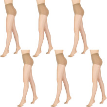 (Tall) 6x Voodoo Shine Firm Control 15 Denier Stockings Pantyhose Tights Celestial