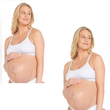 (S) 2x Bonds Maternity Nursing Breastfeeding Pregnancy Seamfree Crop Bra Grey YYCEY