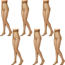 (Extra Tall) 6x Voodoo Shine Sheer To Waist Stockings Pantyhose Tights Jabou Brown H30491