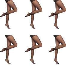 (Size 2) 6x Voodoo Shine Voluptuous Comfort Stockings Pantyhose Tights Black Magic H30560