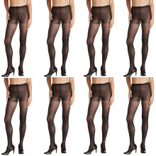 (Average) 8 Pk Sheer Relief For Active Legs Support Women Black Pantyhose Stockings H32800