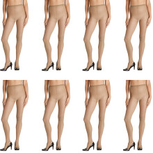 (Average) 8 Pk Sheer Relief For Active Legs Support Women Beige Pantyhose Stockings H32800
