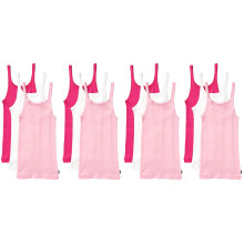 (8) 12 Pack Bonds Teena Singlet Girls Kids Pink Comfy Cotton Tank Top UYG43W Bulk