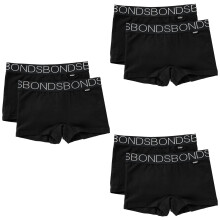 (4-6) 6x Bonds Stretchies Shortie Girls Black Underwear Netball Knickers UXVD2A Bulk