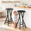 Ensemble de 2 tabourets de bar pliants, structure en acier, double repose-pieds, noir 8