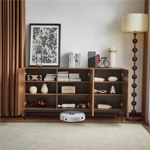 Dark Oak Storage Cabinet,Tip-Over Safe,150x40x80cm 2