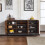 Dark Oak Storage Cabinet,Tip-Over Safe,150x40x80cm 11