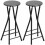 Ensemble de 2 tabourets de bar pliants, structure en acier, double repose-pieds, noir 2